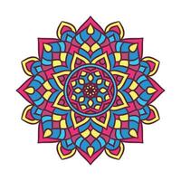 Ethnic Mandala Round Ornament Pattern With Colorful vector