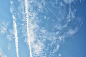 Blue skies and white clouds photo