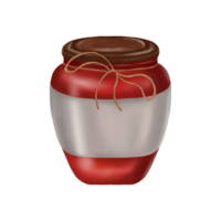 trasparente bicchiere vaso con pomodoro incolla. digitale illustrazione. applicabile per confezione disegno, cartoline, stampe, tessile png