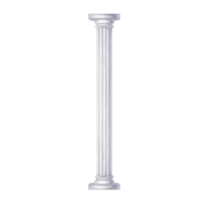 Classic antique white marble column in Roman and Renaissance style. Digital illustration. Antique scenery, part of the amphitheater, archaeological sculptures, theatrical scenery png