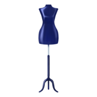 weiblich Schneider Mannequin von dunkel Blau Farbe zum passend zu Kleider während Nähen. es ist benutzt im Ateliers, Kleidung Shops, Nähen Werkstätten. Digital Illustration png