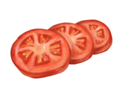 Red ripe fleshy tomato. Digital isolated illustration. Applicable for packaging design, postcards, prints, textiles png