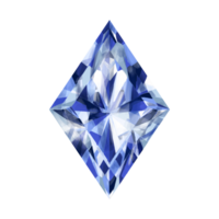 lumineux transparent bleu taille diamant saphir avec brillant points forts. Naturel gemme, ancien décoration. numérique illustration png
