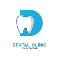 dental logo para dentista y dental clínica vector