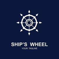 Ship wheel logo vector illustration design