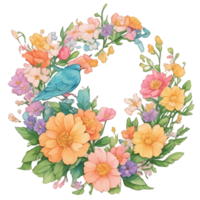 Floral wreath bouquets frame png