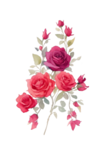 Red burgundy roses bouquet png