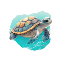 Sea turtle under water png