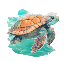 Sea turtle under water png