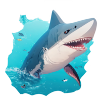 génial blanc requin agrafe art png