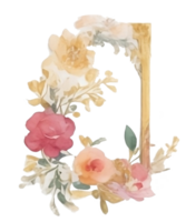 Jahrgang hölzern Rahmen mit Blume png