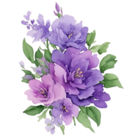 violett Blume Aquarell Clip Kunst png