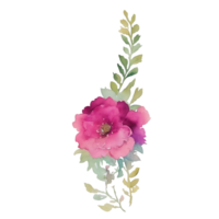 Pink flower watercolor clip art png