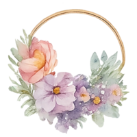 Vintage flower wreath clip art png