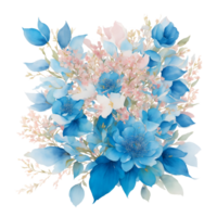 blauw bloem boeket klem kunst png