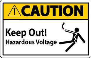 Caution Sign Keep Out Hazardous Voltage vector