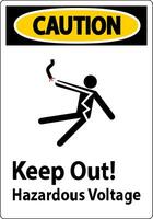 Caution Sign Keep Out Hazardous Voltage vector