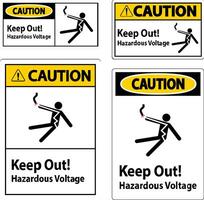 Caution Sign Keep Out Hazardous Voltage vector