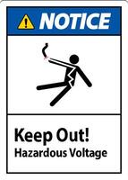 Notice Sign Keep Out Hazardous Voltage vector