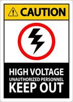 Caution Sign High Voltage Unauthorized Personnel Keep Out vector