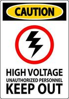 precaución firmar alto voltaje no autorizado personal mantener fuera vector