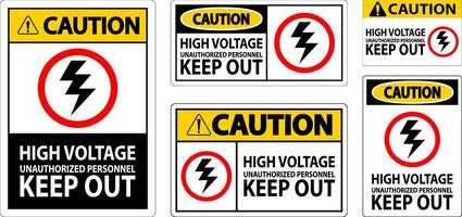 Caution Sign High Voltage Unauthorized Personnel Keep Out vector