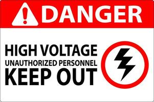 Danger Sign High Voltage Unauthorized Personnel Keep Out vector