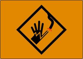 High Voltage Warning Sign Electrical Symbol Hand Shock vector