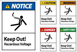 Danger Sign Keep Out Hazardous Voltage vector