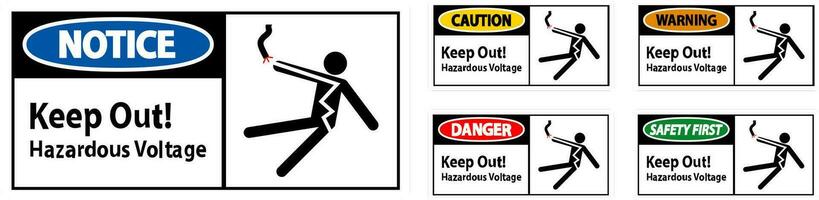 Danger Sign Keep Out Hazardous Voltage vector