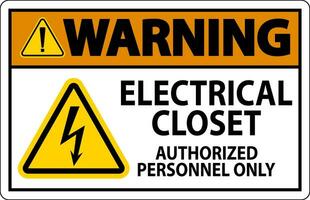 advertencia firmar eléctrico armario - autorizado personal solamente vector
