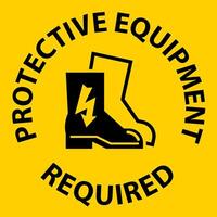 Floor Sign, Protective Equipment Required vector