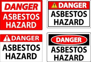 Asbestos Danger Signs Asbestos Hazard Area Authorized Personnel Only vector