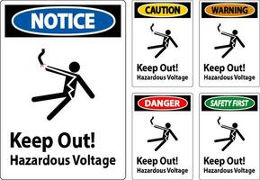 Danger Sign Keep Out Hazardous Voltage vector