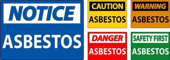 Asbestos Warning Signs Asbestos Hazard Area Authorized Personnel Only vector