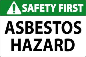 Asbestos Safety First Signs Asbestos Hazard Area Authorized Personnel Only vector