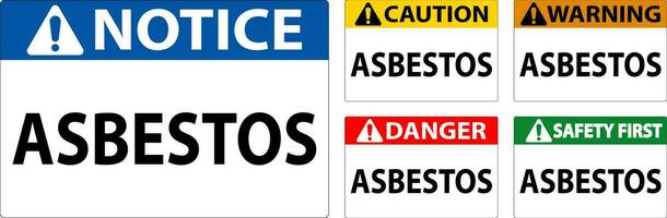 amianto advertencia señales amianto peligro zona autorizado personal solamente vector