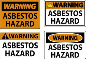 Asbestos Warning Signs Asbestos Hazard Area Authorized Personnel Only vector