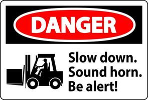 Danger Label Slow Down Sound Horn Be Alert vector