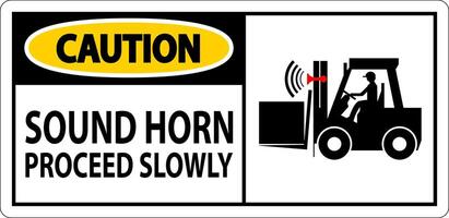 Caution Sign Sound Horn Proceed Slowly vector