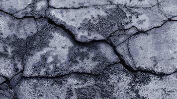 Cracked wall texture cement concrete floor background, Plaster facade house wall with grey dark cracks abstract background photo