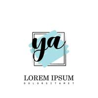 YA Initial Letter handwriting logo with square brush template vector