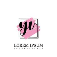 YV Initial Letter handwriting logo with square brush template vector