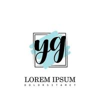 YG Initial Letter handwriting logo with square brush template vector