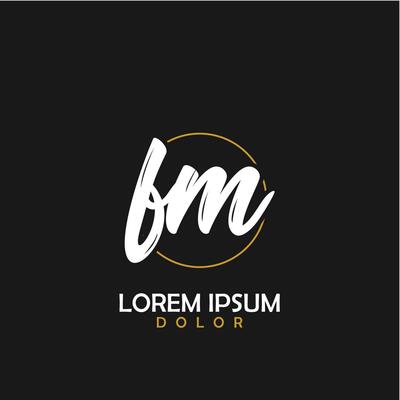 FM Initial Brush In Circle Frame Template Design