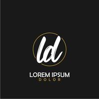 LD Initial Brush In Circle Frame Template Design vector