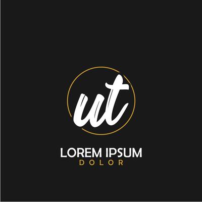 UT Initial Brush In Circle Frame Template Design