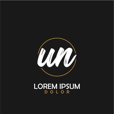 UN Initial Brush In Circle Frame Template Design