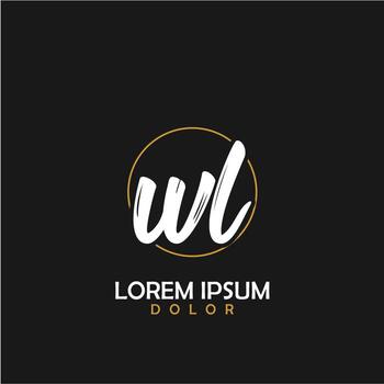 w inicial cepillo en circulo marco modelo diseño vector