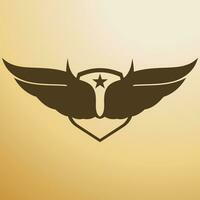 Bird wing shield logo vector